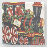 Candy Train Christmas Stone Coaster