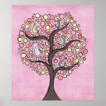Candy Tree Pink Nursery Kids Room Wall Poster