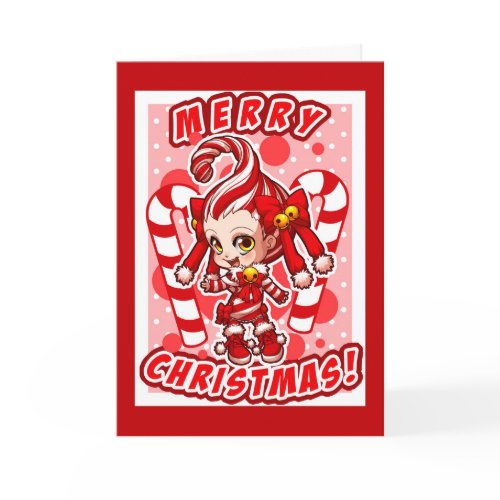 Candycane-chan Christmas Card card