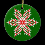 Candycane Green Snowflake - Christmas Ornament ornaments