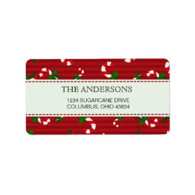 Candycane pattern return address labels