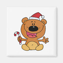 Candycane the Holiday Bear Refrigerator Magnets