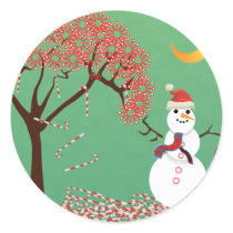 Candycane Tree with Snowman stickers