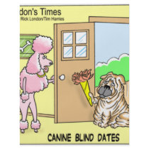 Canine Blind Dates Funny Dog Cartoon Gifts & Tees flyers by beardiethor123 Canine Blind Dates Funny Dog Cartoon Gifts & Tees flyers