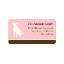 Canine dog pet silhouette pink return or mailing labels