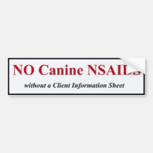Canine NSAID BumperSticker (Red) Bumper Stickers