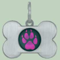 Canine pawprint pet tags