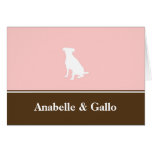 Canine pet dog pink custom name note card blank
