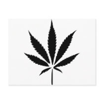 cannabis hemp leaf postcards