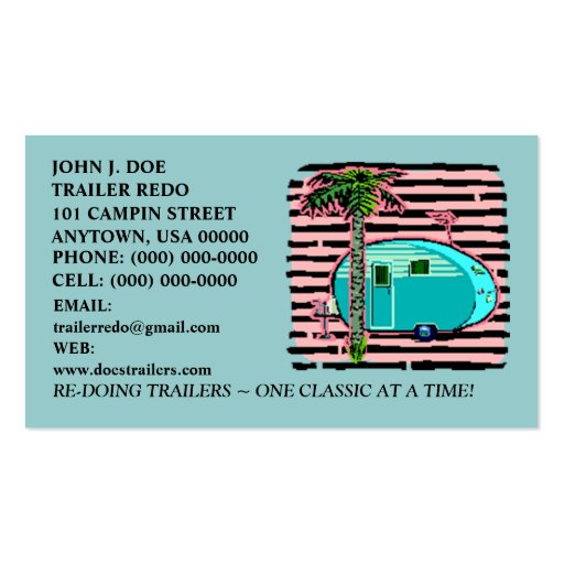 CANNED HAM VINTAGE TRAVEL TRAILERS BUSINESS CARDS!
