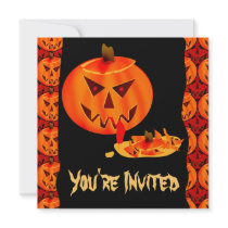 Cannibal Jack-O-Lantern Invitations