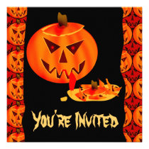 Cannibal Jack-O-Lantern Invitations