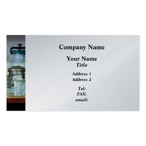Canning Jars on Shelf - Platinum Finish Business Card (front side)