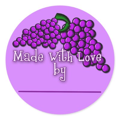Canning Labels for Grape Jam, Jelly or Preserves Round Stickers by stickermad