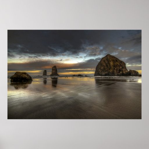 cannon beach low tide oregon pacific ocean poster zazzle cannon beach low tide oregon pacific ocean poster zazzle