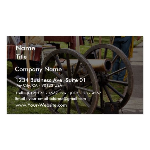 Cannon In Old Town San Diego Business Card Templates (front side)