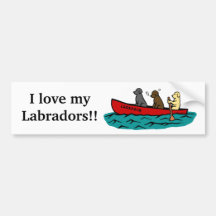 Canoe Adventure Labradors Bumper Sticker