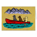 Canoe Adventure Labradors Greeting Card