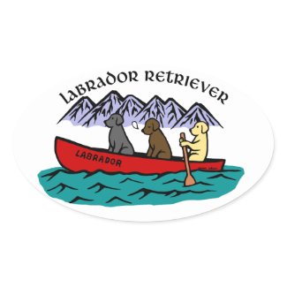Canoe Adventure Labradors sticker