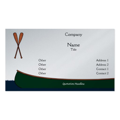 Canoe Business Cards (front side)
