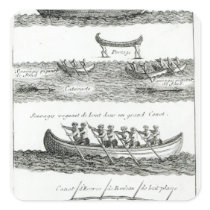 Canoe of the Iroquois Square Sticker