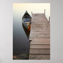 canoe on crystal clear lake - Customized Posters