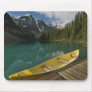 Canoe parked at a dock along Moraine Lake, Banff