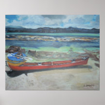 Canoe & Raft on Shell Island Posters