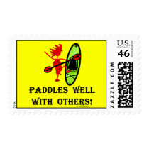 Canoe Slalom - Paddles Well With Others Postage Stamp