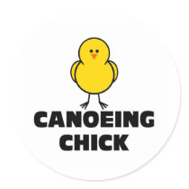 Canoeing Chick Stickers