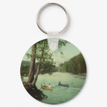 Canoeing on an Adirondack Mountain Stream keychains by AdirondackImages Canoeing on an Adirondack Mountain Stream keychains