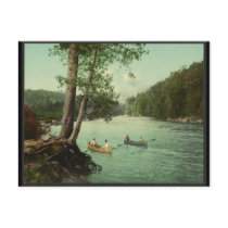 Canoeing on an Adirondack Mountain Stream Post Cards
