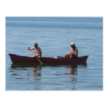 canoeing on lake ontario post card