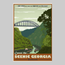 Canoeing Vintage Travel poster posters