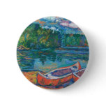 Canoes at Mountain Lake Pinback Buttons