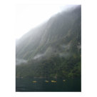 postcard - A group of canoes spotted in the distance. Photo taken at Milford Sound, New  Zealand.