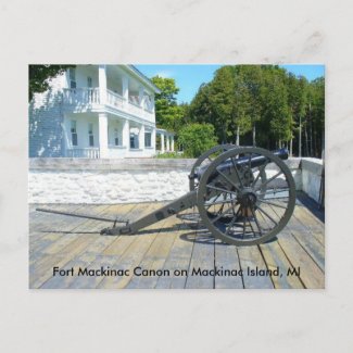 Canon at Fort Mackinac postcard