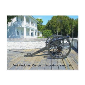 Canon at Fort Mackinac postcard