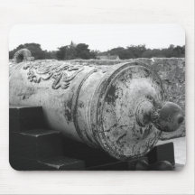 Canon at St Augustine Fort I bw Mousepads