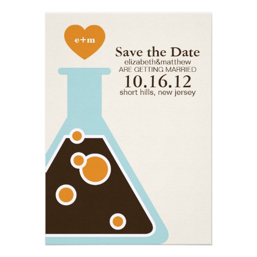 Can't Fight Chemistry Wedding Save the Date Personalized Invitation