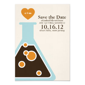 Can't Fight Chemistry Wedding Save the Date 5x7 Paper Invitation Card