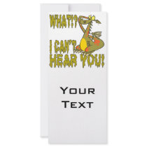 cant hear you ignoring dragon cartoon personalized rack card