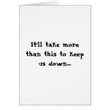 Can't keep us down greeting card