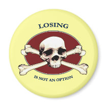 Can't Lose Pirate Skull Fridge Magnet