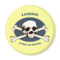 Can't Lose Pirate Skull Fridge Magnet
