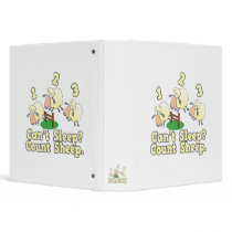 cant sleep count sheep cute cartoon design vinyl binder