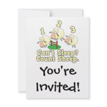 cant sleep count sheep cute cartoon design announcement