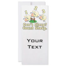 cant sleep count sheep cute cartoon design custom rack cards