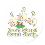 cant sleep count sheep cute cartoon design sticker