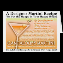 CANTALOUPE MARTINI RECIPE CARD cards